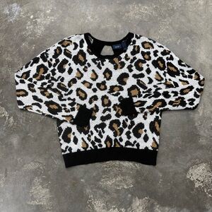 Daytrip Leopard Open Back Knit Sweater Cutout